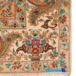 Handwoven Persian Rug - Floral Design - Weave close-up showing material and craftsmanship