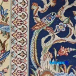 Haj Bagheri Handwoven Carpet Elegant Design - Detail view showing pile texture close-up