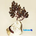 Tiger Eye and Citrine Decorative Tree Model - Packaging view showing label