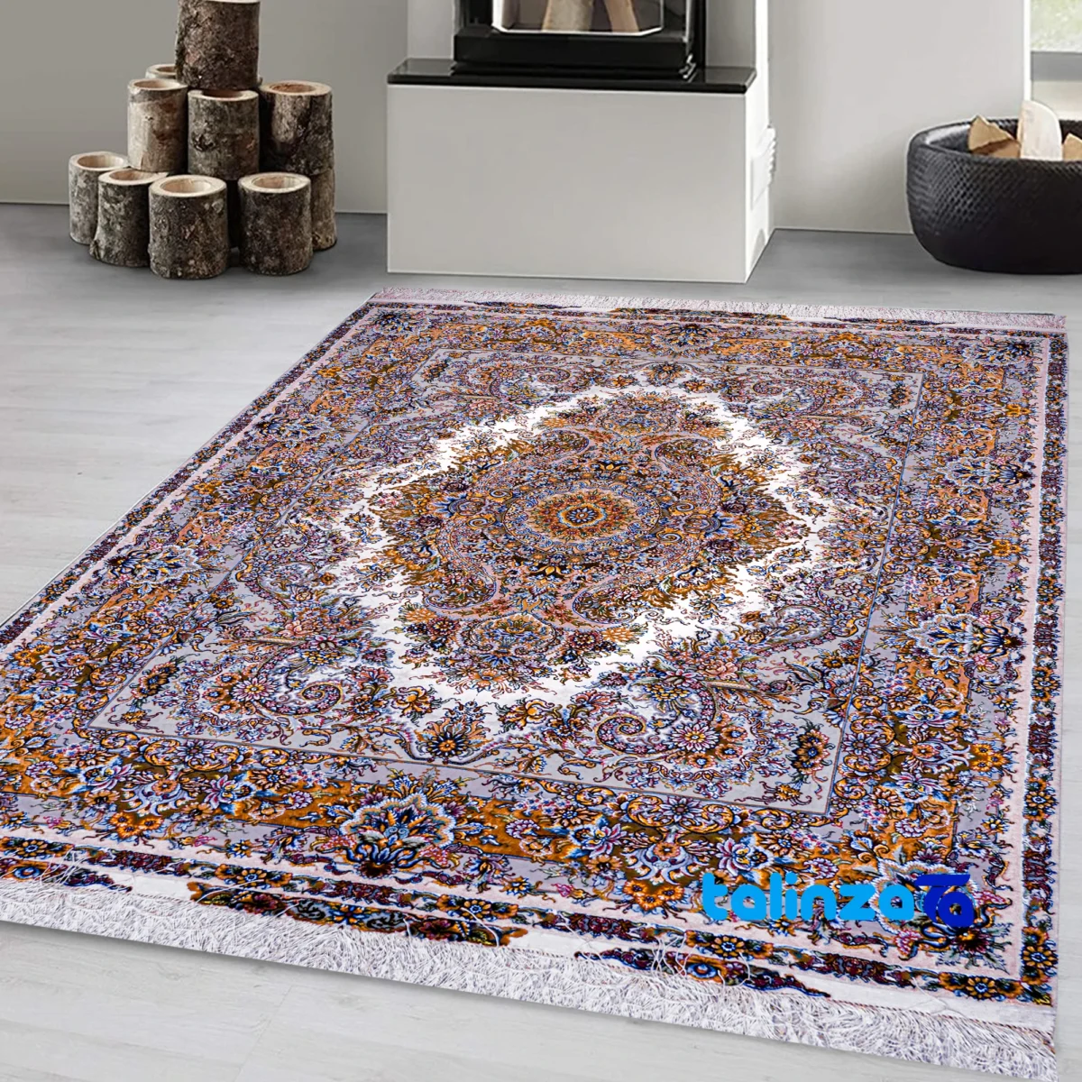 Tabriz Handwoven Rug Crafted with Silk and Wool - Detail view showing pile texture close-up