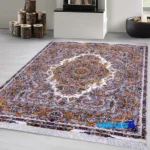 Tabriz Handwoven Rug Crafted with Silk and Wool - Detail view showing pile texture close-up
