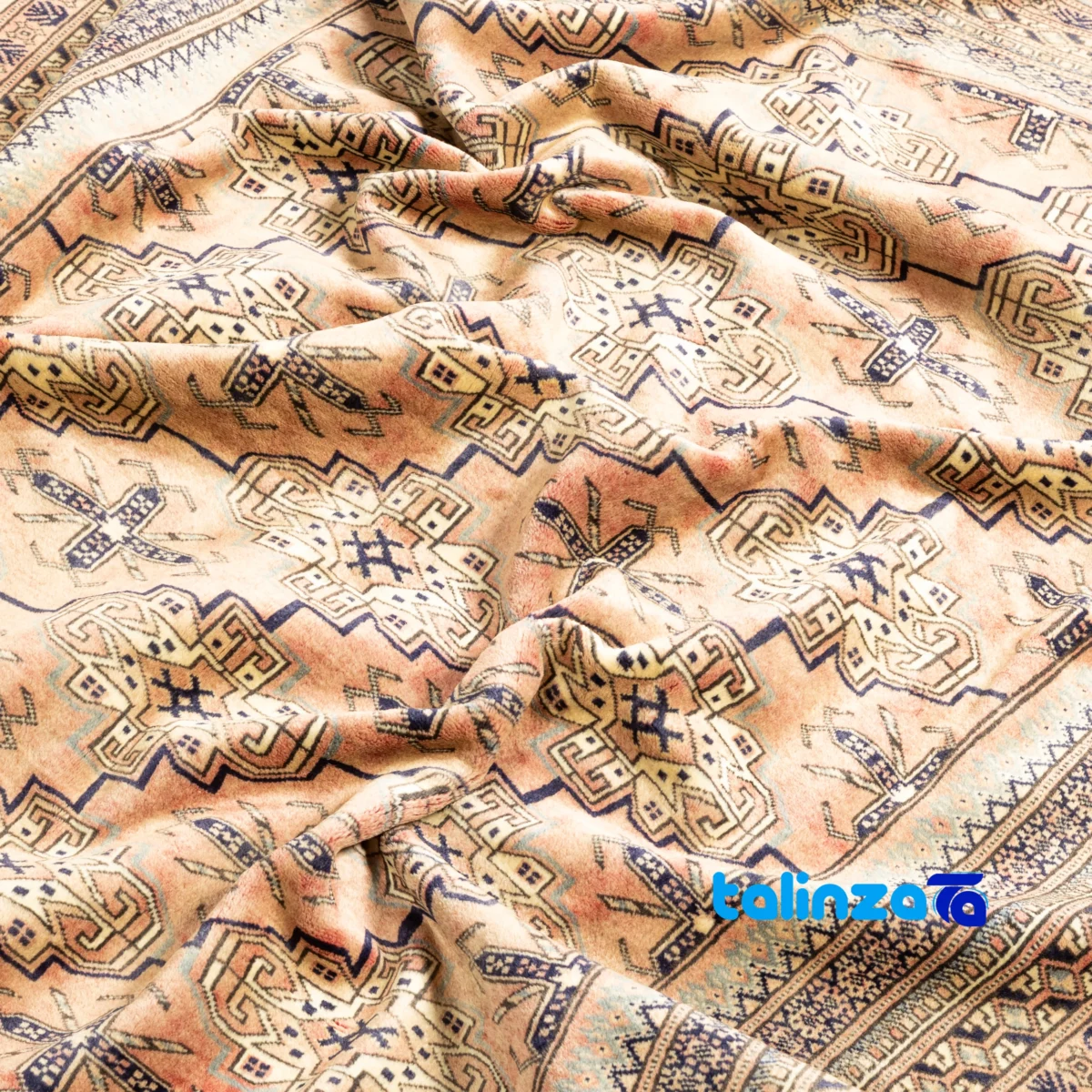 Weave close-up of Turkmen Handwoven Area Rug - Rich Color and Craftsmanship material