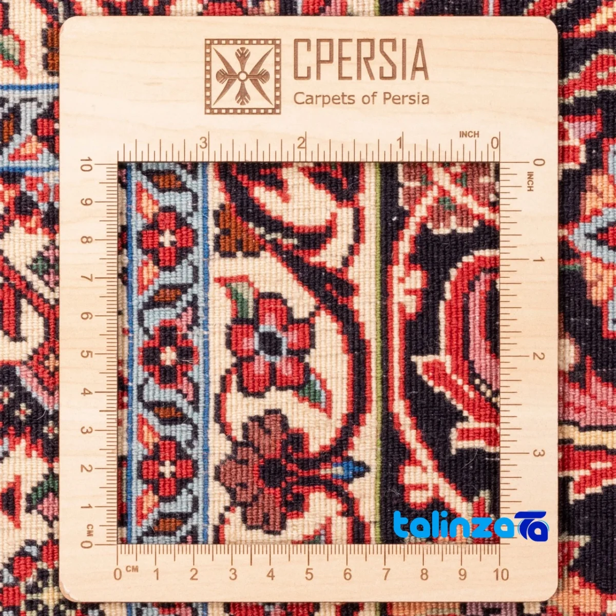 Weave close-up of C Persia Handwoven Rug Luxurious Design material and craftsmanship