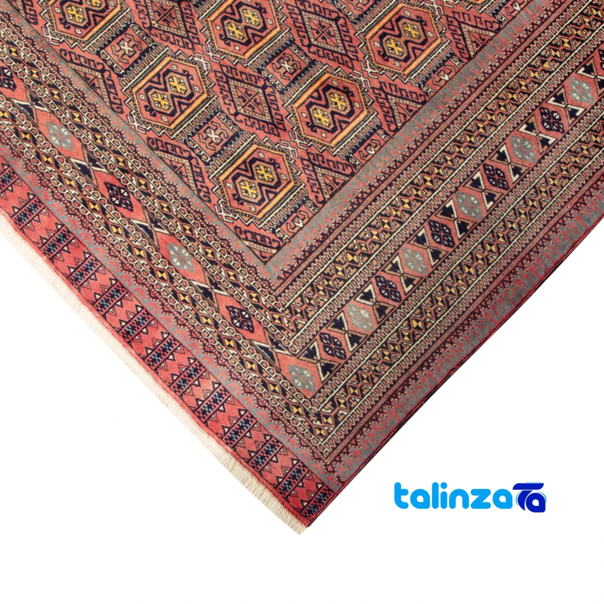Turkmen Handwoven Carpet Model 401864 Rich Color pile texture close-up (Detail view)