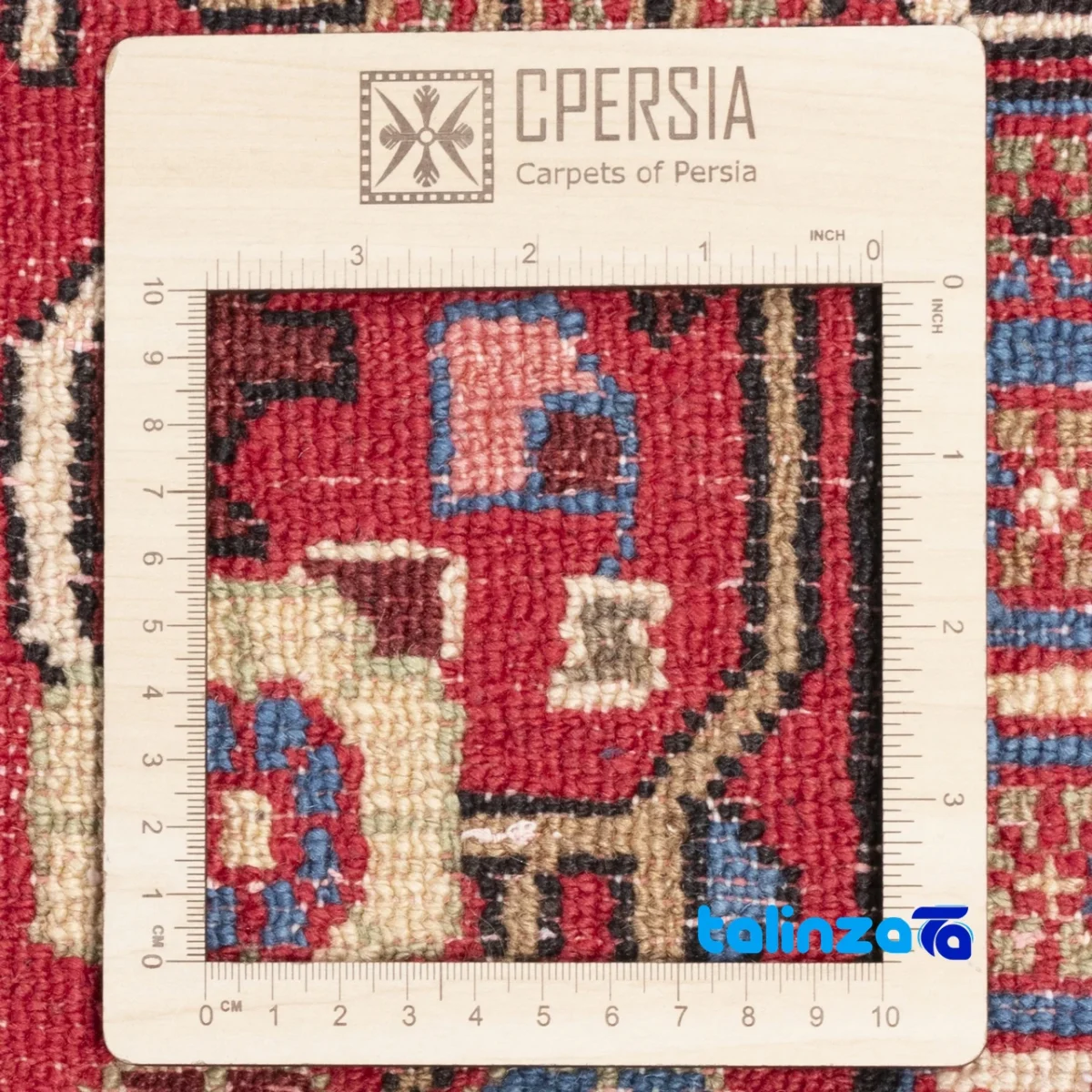 Weave close-up of C Persia Handwoven Rug Elegant Navy Design Hand wash material and craftsmanship
