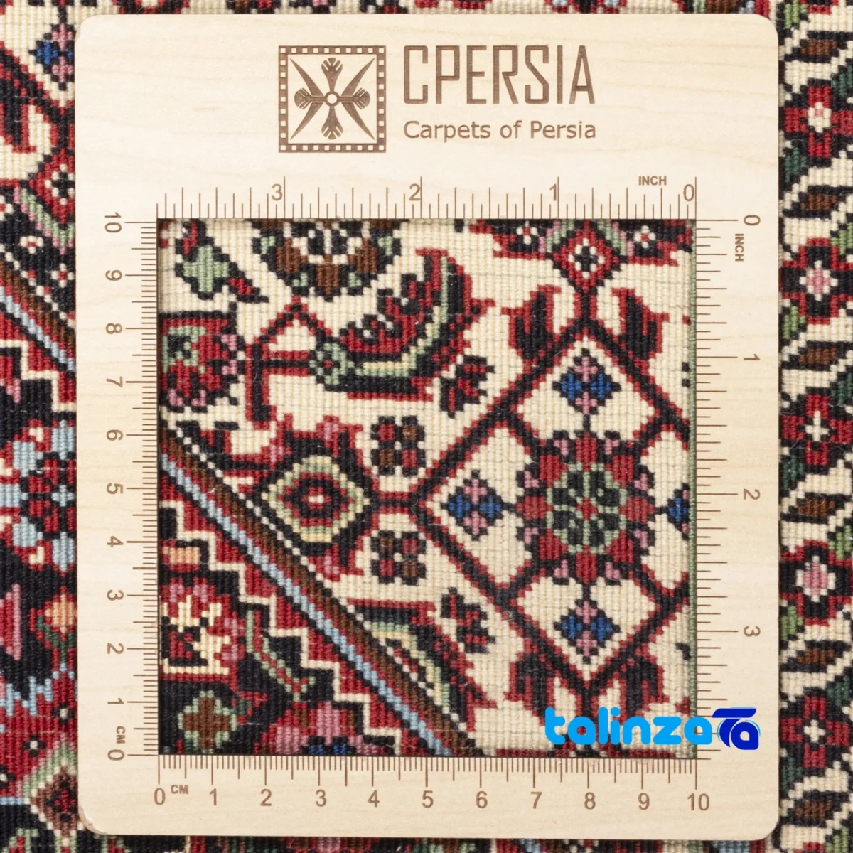Weave close-up of Cypress Persian Handwoven Rug Red material and craftsmanship
