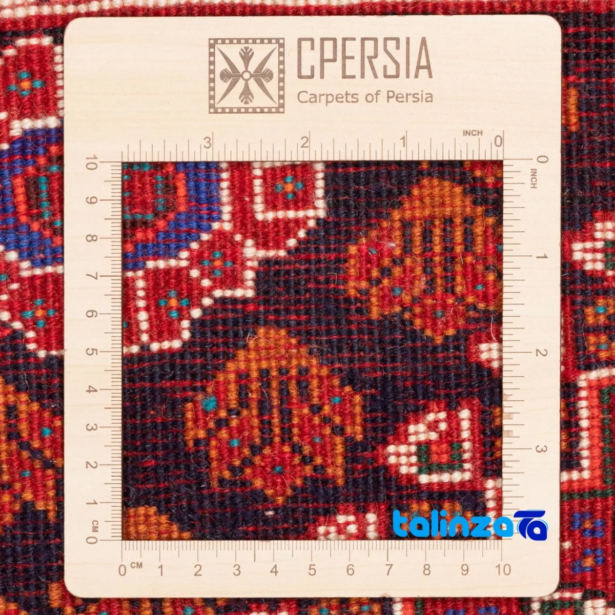 Weave close-up of Si Persia Handwoven Rug Red material and craftsmanship