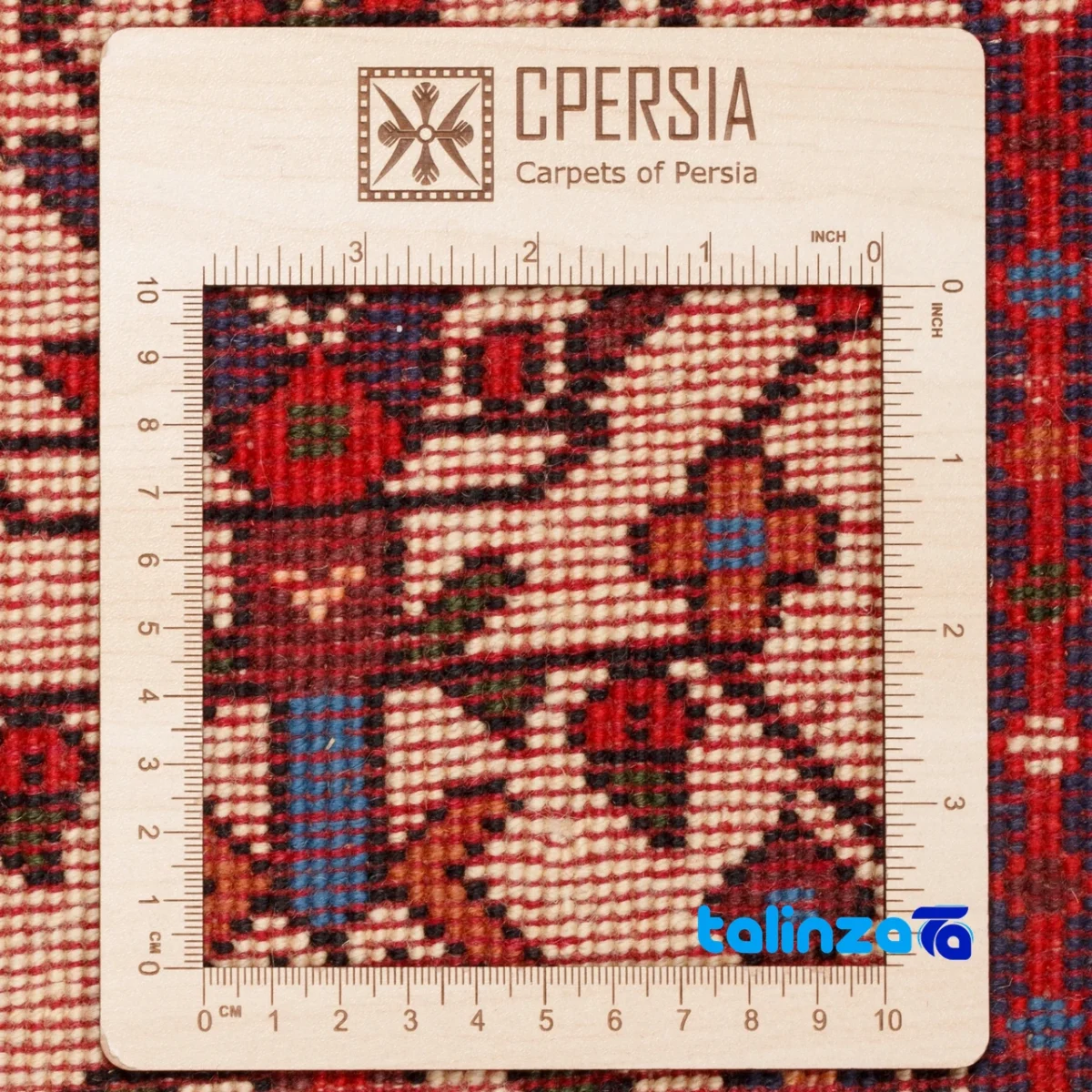 Persia Handwoven Carpet Beige Design 187204 material and craftsmanship (Weave close-up)