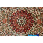 Handwoven Persian Rug Turanj Design Cream - Weave close-up showing material and craftsmanship
