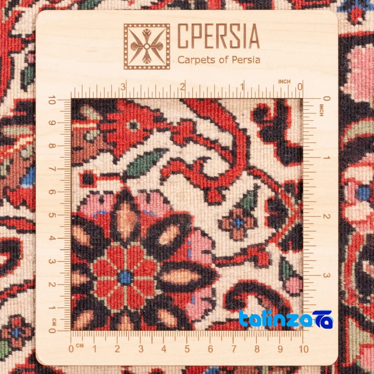 Weave close-up of C Persia Handwoven Carpet Red material and craftsmanship