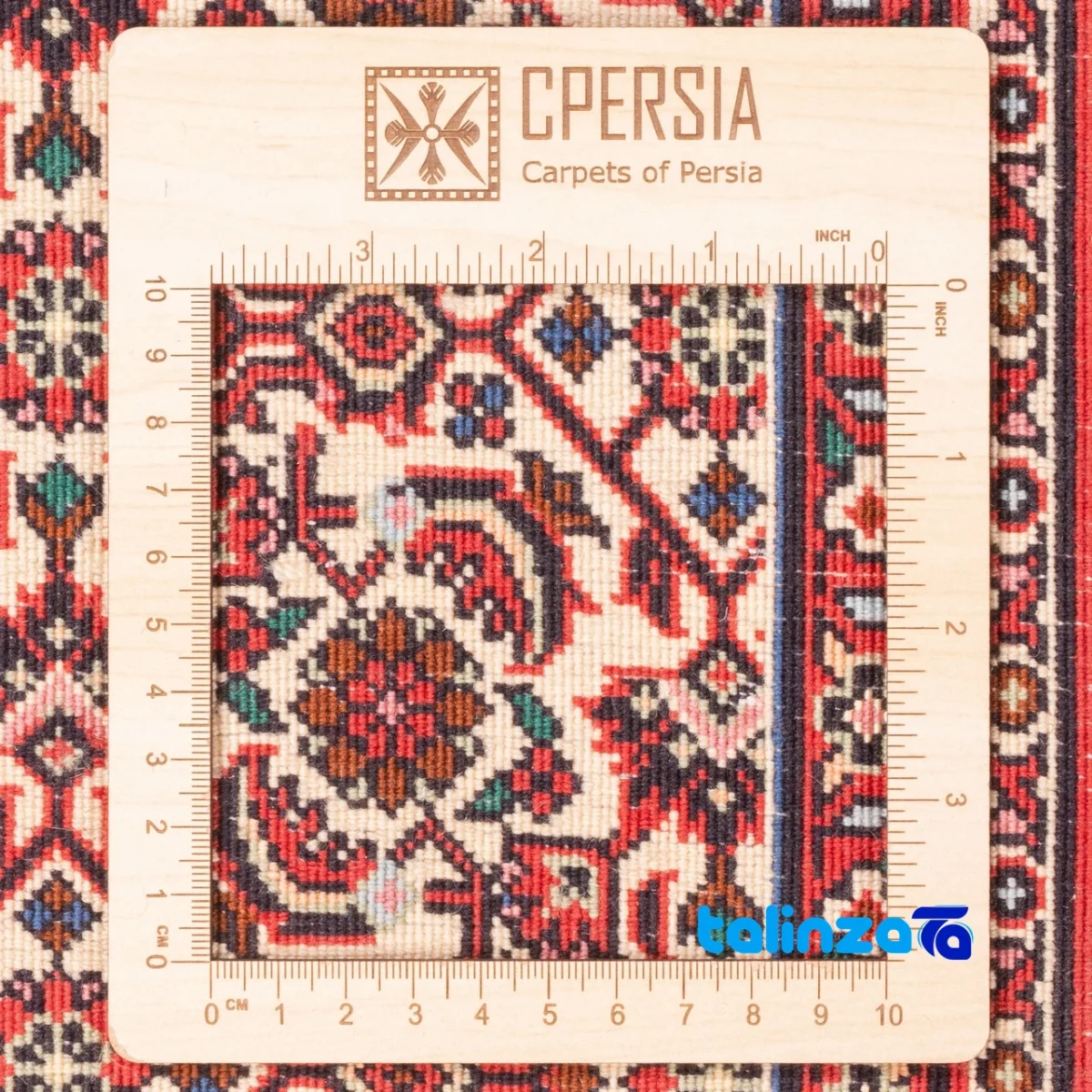 Detail view of C Persia Handwoven Rug Luxurious Design pile texture close-up