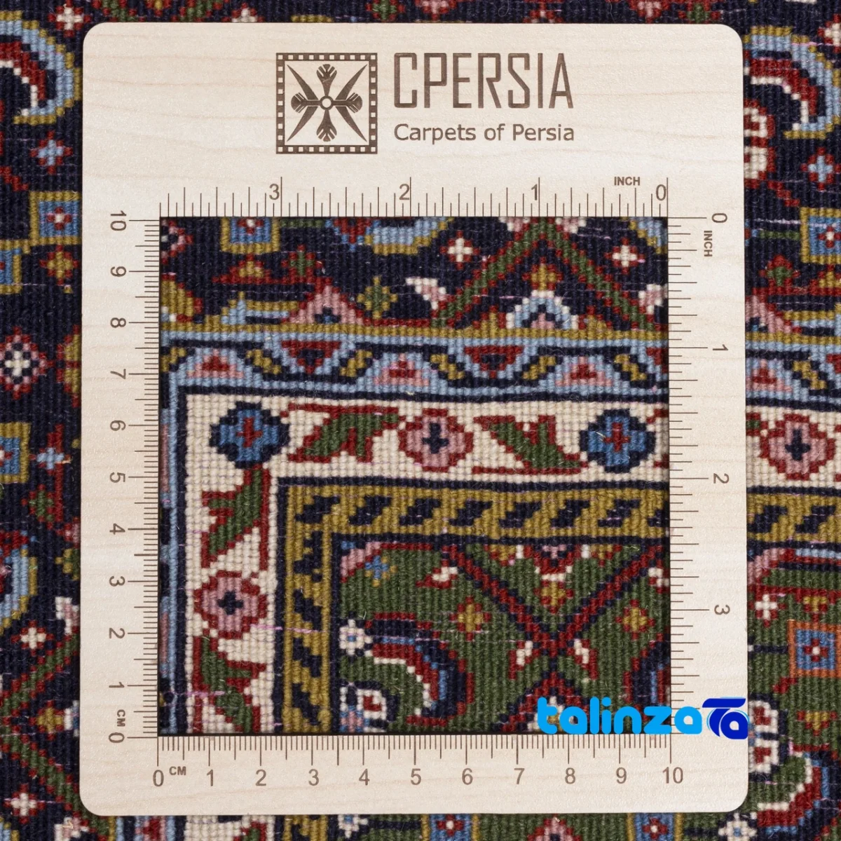 Persia Handwoven Carpet Luxurious Red Design pile texture close-up (Detail view)
