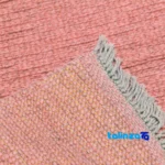 Moroccan Handwoven Carpet Peach material and craftsmanship (Weave close-up)