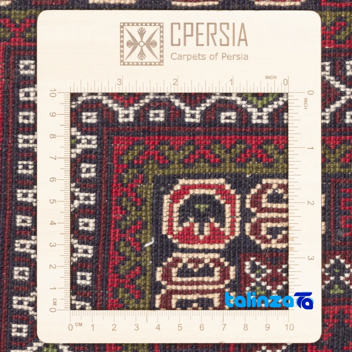 Detail view of Persia Handwoven Carpet Navy Blue pile texture close-up