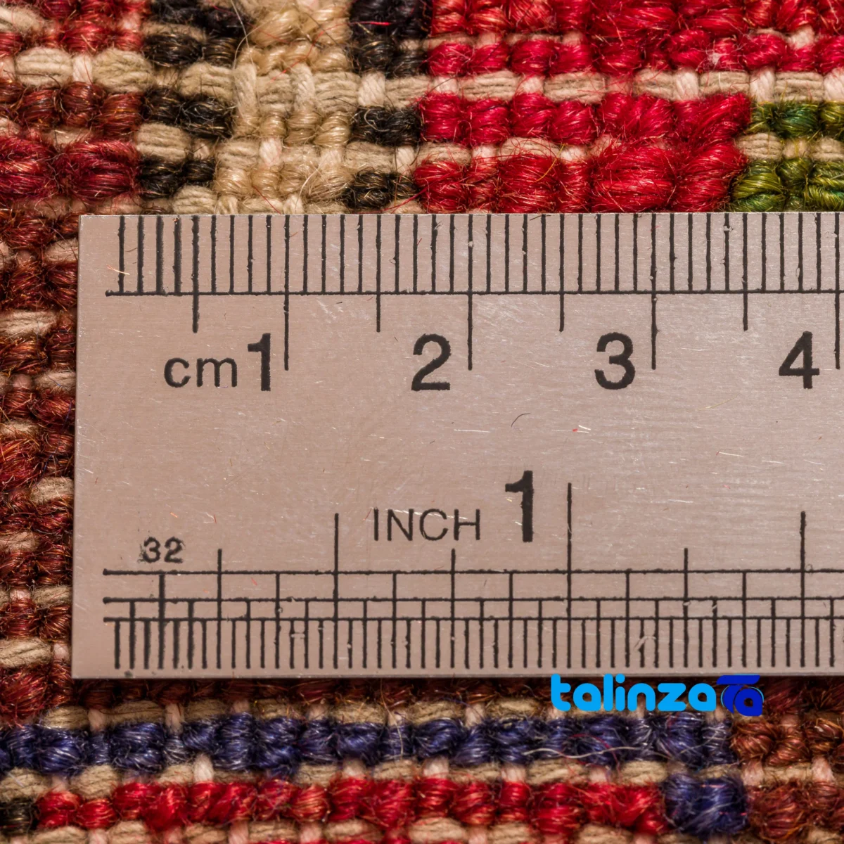 Weave close-up of Handwoven Hamadan Area Rug Traditional Design material and craftsmanship