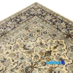 Handwoven Persian Rug YAZD Design Elegant Cream material and craftsmanship (Weave close-up)