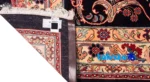 C Persia Handwoven Rug Floral Design Navy - Weave close-up showing material and craftsmanship
