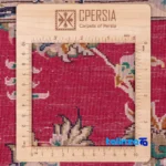 Weave close-up of Persia Handwoven Carpet Red Luxurious Design material and craftsmanship