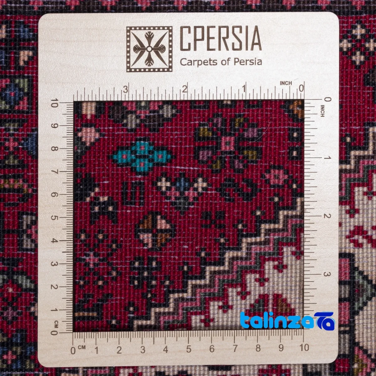 Detail view of Cypress Persian Handwoven Runner Rug Cream pile texture close-up