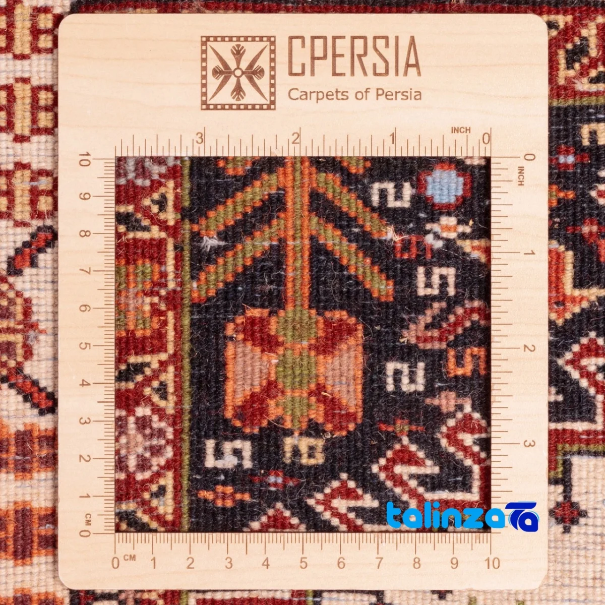 Caspian Handwoven Runner Rug Cream Design - Detail view showing pile texture close-up
