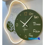 Profile angle of Elensi Wall Clock Green with Numeric and Letter Indicators thickness build