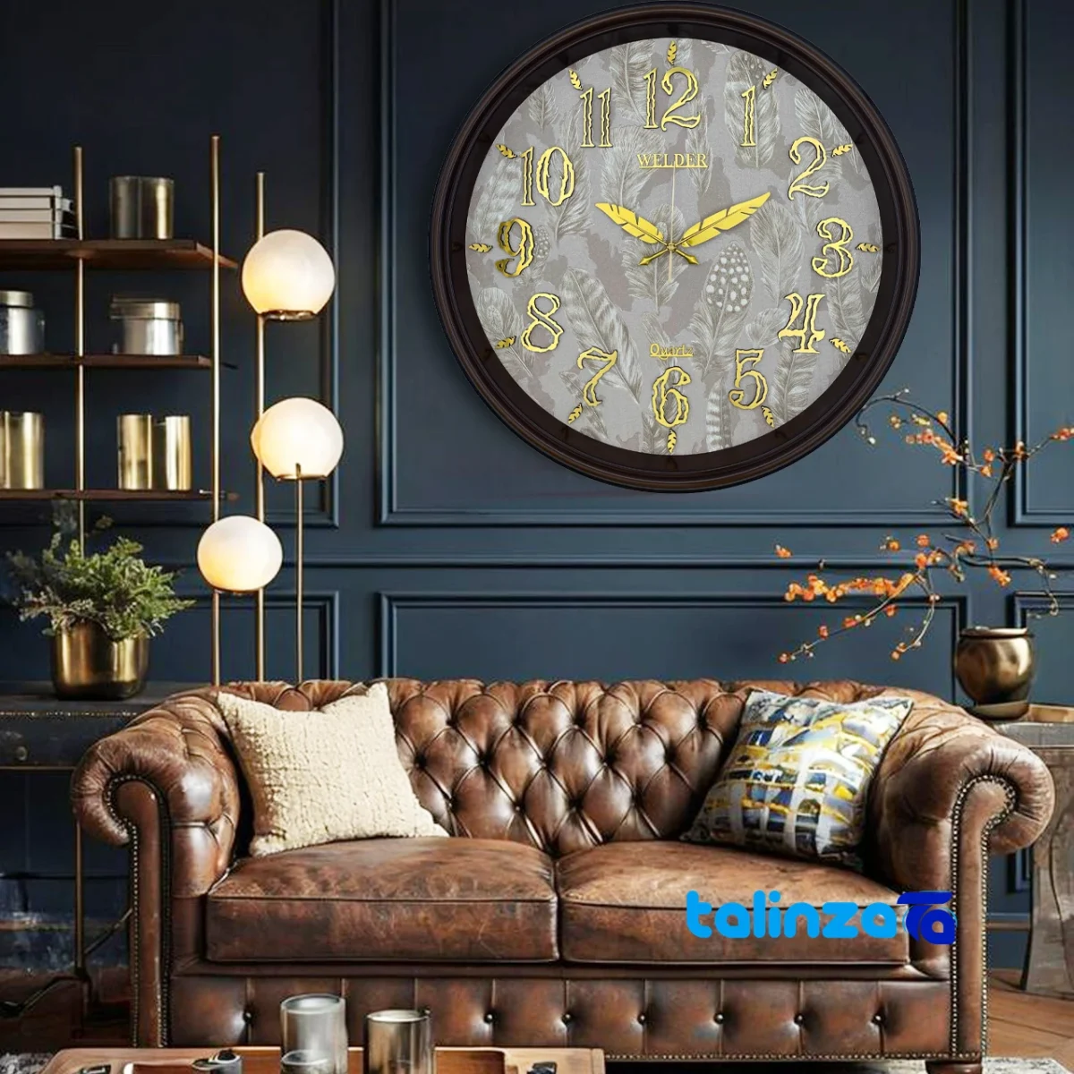 Wilder Quartz Wall Clock Model 646 - Side view showing frame depth and profile