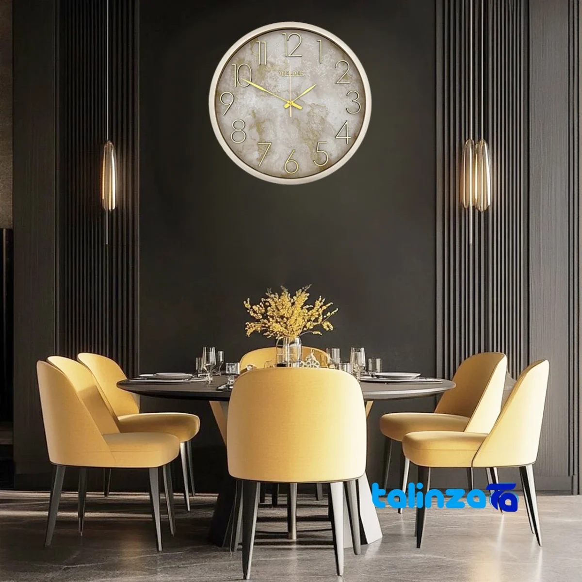 Wilder Quartz Wall Clock Model 404 - Profile angle showing thickness and build