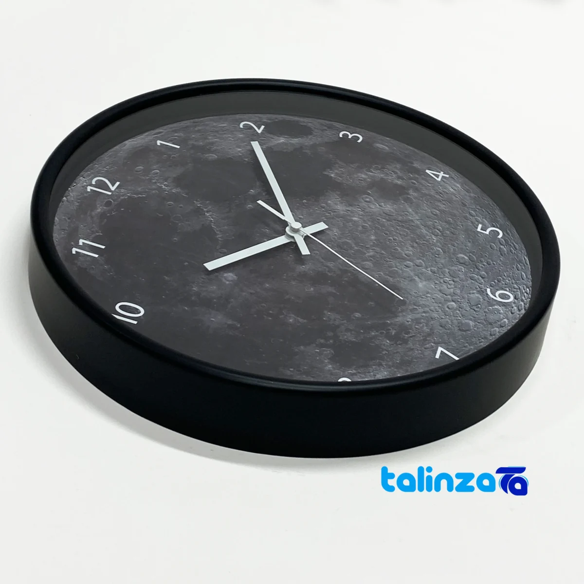CW Moon Num Wall Clock Stylish Design - Profile angle showing thickness and build