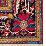 Detail view of Handwoven Carpet 10.02m² Geometric Design Red pile texture close-up