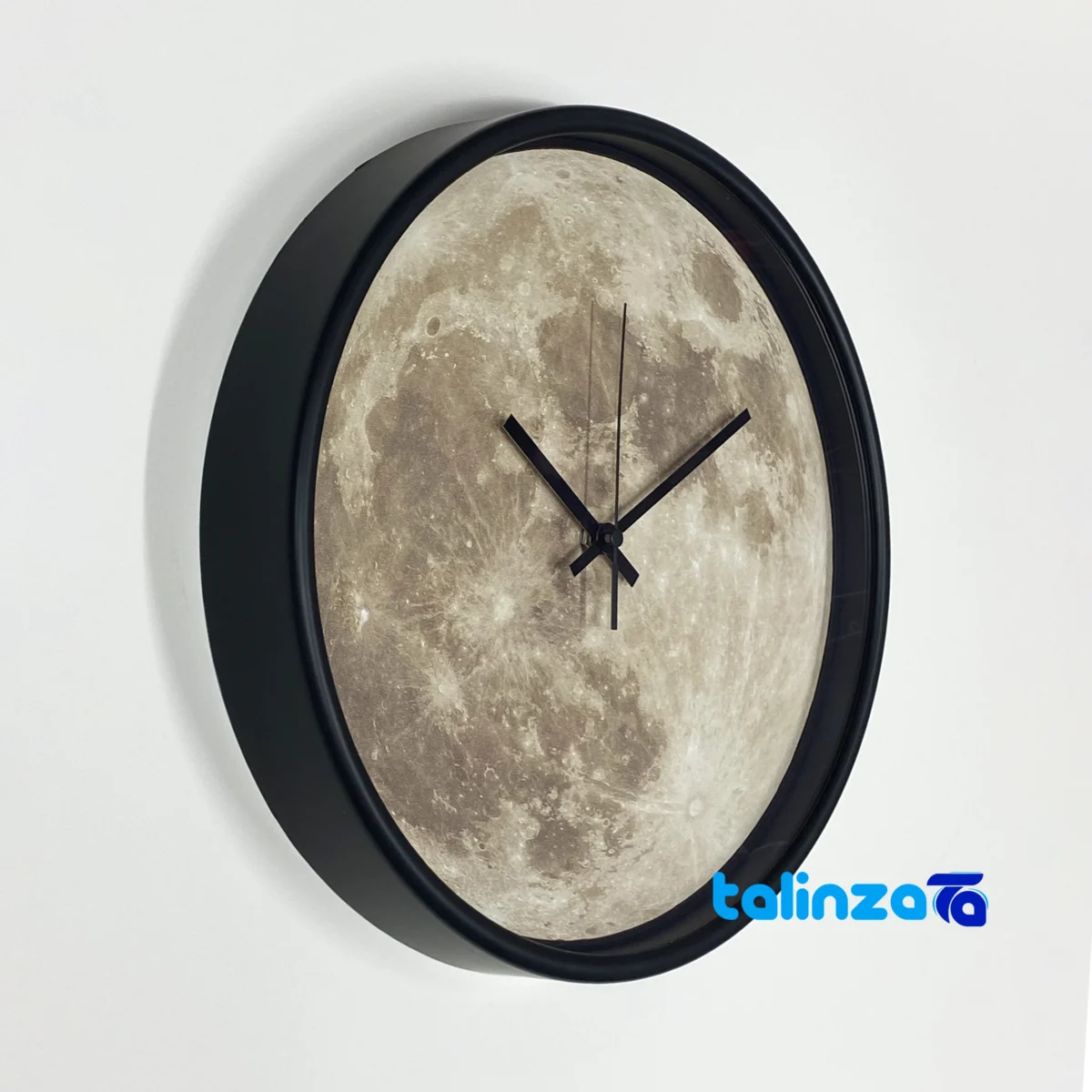 Side view of Sal Birds Wall Clock Full Moon Design frame depth and profile