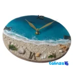 Resin Art Wall Clock Ocean Design frame depth and profile (Side view)