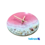 Artisan Resin Wall Clock Ocean Design - Side view showing frame depth and profile