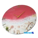 Resin Beach and Sea Wall Clock - Packaging view showing label details pack finish