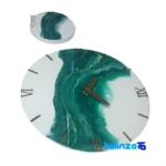 Resin Wall Clock Decorative Design with Key Holder - Profile angle showing thickness and build