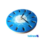 Ocean Island Resin Wall Clock - Side view showing frame depth and profile