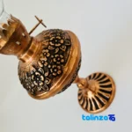 ZH Brass Round Oil Lamp Handcrafted Engraved Design - Packaging view showing label and