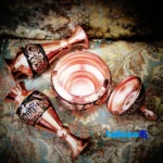 Ja1601 Copper Vase Diamond Cut 6.5 x - Close-up showing saffron strand quality