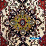 Harris Handmade Rug Cream Geometric Design pile texture close-up (Detail view)