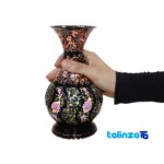 Packaging view of Turni Copper Nut Dish Vase Set Diamond Engraved Handmade label and