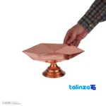 Packaging view of Zanjan Copper Candy Dish Handcrafted Design label and
