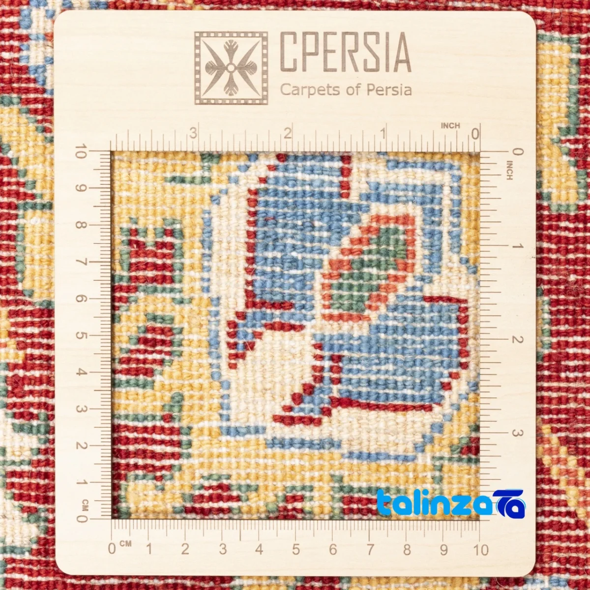 C Persia Handwoven Rug Elegant Cream Design pile texture close-up (Detail view)