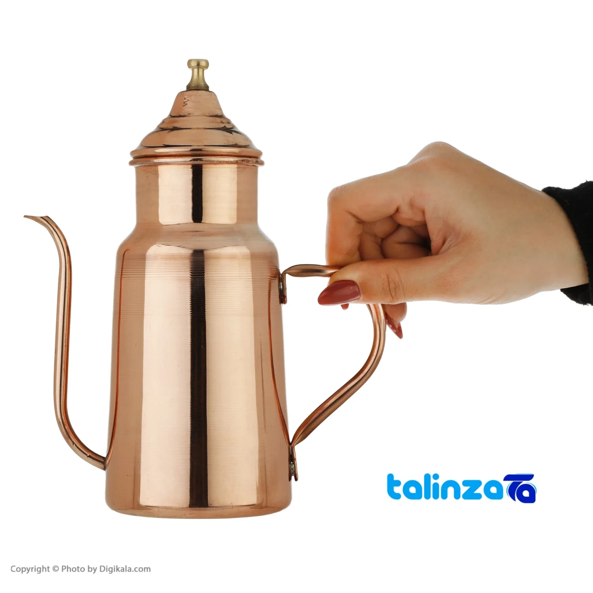Zanjan Copper Oil Can with Handle - Packaging view showing label and