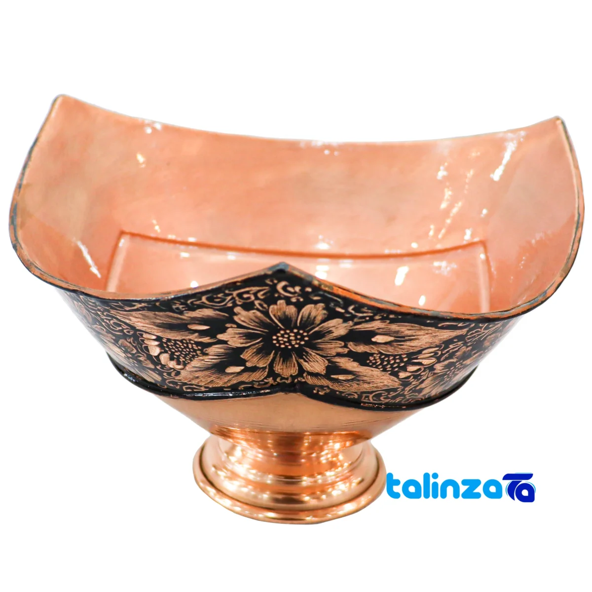 Packaging view of Diamond Cut Copper Bowl and Plate Set 23x23x13 cm label