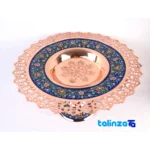 Pardaz Copper Candy Dish with hand-painted design - Packaging view showing label and