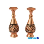 Diamond Cut Copper Vase Set - Elegant Design label details and pack finish (Packaging view)
