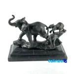 Packaging view of K200 Elephant Statue Bronze Unique Design label and