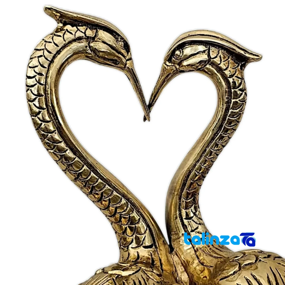 Brass Crane Sculpture Love Model - Packaging view showing label and