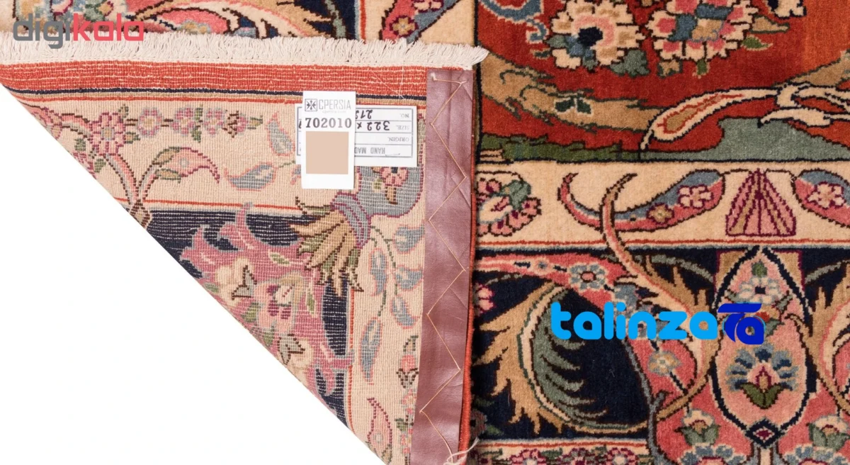 Weave close-up of C Persia Handwoven Carpet Elegant Red Design material and craftsmanship