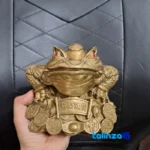 Packaging view of China Bronze Frog Statue Set - Elegant Design label and