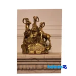Packaging view of Chingan Bronze Sculpture Three Rams on Rock label and